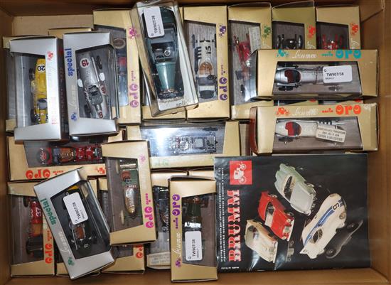 A collection of Brumm Oro racing cars and other diecast model vehicles (27, boxed)